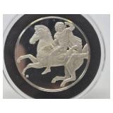 100 Greatest Masterpieces - Large Solid Sterling Silver Coin - Horseman