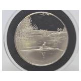 100 Greatest Masterpieces - Large Solid Sterling Silver Coin - Max Schmitt in a Single Scull