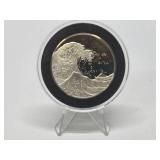 100 Greatest Masterpieces - Large Solid Sterling Silver Coin - The Wave