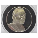100 Greatest Masterpieces - Large Solid Sterling Silver Coin - Portrait Bust of Voltaire