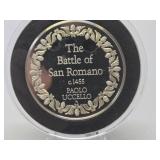 100 Greatest Masterpieces - Large Solid Sterling Silver Coin - The Battle of San Romano