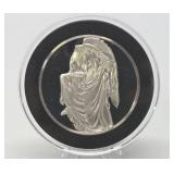 100 Greatest Masterpieces - Large Solid Sterling Silver Coin - Nike Adjusting Her Sandal