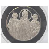 100 Greatest Masterpieces - Large Solid Sterling Silver Coin - Empress Theodora & Her Attendants