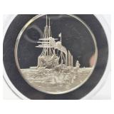 100 Greatest Masterpieces - Large Solid Sterling Silver Coin - The Fighting Temeraire"