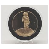 100 Greatest Masterpieces - Large Solid Sterling Silver Coin - The Birth of Venus