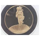 100 Greatest Masterpieces - Large Solid Sterling Silver Coin - The Birth of Venus