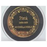 100 Greatest Masterpieces - Large Solid Sterling Silver Coin - Pieta - Michelangelo