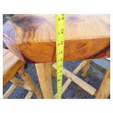 Log Bar Table, 2 Bar Chairs and Bench