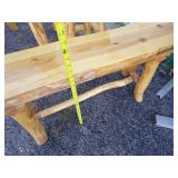 Log Bar Table, 2 Bar Chairs and Bench