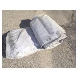 Large Tarp Gray Good For Woodpile may have holes or rips