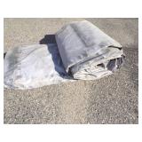 Large Tarp Gray Good For Woodpile may have holes or rips
