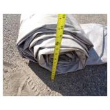 Large Tarp Gray Good For Woodpile may have holes or rips