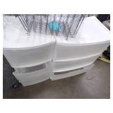 3 Plastic Dressers and Wire Storage Bins
