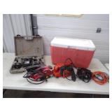 Belt Sanders, Cordless Tool Set, Jig saws and cooler