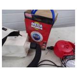 Coleman road trip heater,  Oreck Vacuum, and Air Pumps