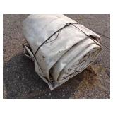 Large Tarp White Good For Woodpile may have holes or rips