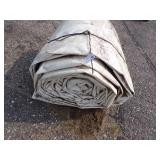 Large Tarp White Good For Woodpile may have holes or rips