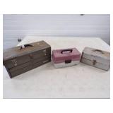 Tool Box and 2 Tackle boxes with Tackle