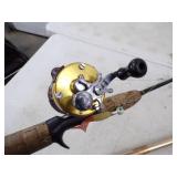 Vintage Rod and reel with Fish Net
