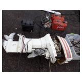 50 HP Johnson Outboard Motor with Controls, 2 Gas tanks, Battery, Consignor states Runs