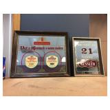 Hiram Walker - Kessler Mirrored Brandy/Whiskey Signs Hiram Walker - Kessler Mirrored Brandy/Whiskey Signs