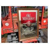 Nice Vintage Old Milwaukee - Mirrored Fish/Bass Sign Nice Vintage Old Milwaukee - Mirrored Fish/Bass Sign