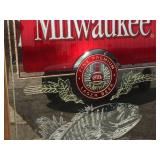 Nice Vintage Old Milwaukee - Mirrored Fish/Bass Sign Nice Vintage Old Milwaukee - Mirrored Fish/Bass Sign