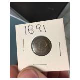 5 Indian Head Cents - 1879 - 1887 - 1891 - 1895 - 1897 5 Indian Head Cents - 1879 - 1887 - 1891 - 1895 - 1897