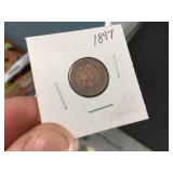 5 Indian Head Cents - 1879 - 1887 - 1891 - 1895 - 1897 5 Indian Head Cents - 1879 - 1887 - 1891 - 1895 - 1897