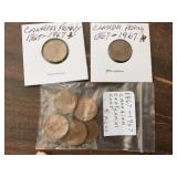 11 Old Canadian Cents - 1896 - 1926 - 1933 - 1967 Centennials 11 Old Canadian Cents - 1896 - 1926 - 1933 - 1967 Centennials