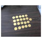 (21) Franklin Mint Collectors Society - Silver/Gold "Charter Member" Tokens 1980-2000 (21) Franklin Mint Collectors Society - Silver/Gold "Charter Member" Tokens 1980-2000