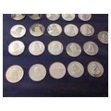(21) Franklin Mint Collectors Society - Silver/Gold "Charter Member" Tokens 1980-2000 (21) Franklin Mint Collectors Society - Silver/Gold "Charter Member" Tokens 1980-2000