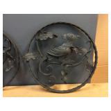 2 Heavy Iron Bird Decor - 12" diam 2 Heavy Iron Bird Decor - 12" diam