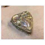 (4) Victorian/Nouveau Cast Metal - Hinged "Casket" Jewelry Boxes - 24K (4) Victorian/Nouveau Cast Metal - Hinged "Casket" Jewelry Boxes - 24K