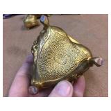 (4) Victorian/Nouveau Cast Metal - Hinged "Casket" Jewelry Boxes - 24K (4) Victorian/Nouveau Cast Metal - Hinged "Casket" Jewelry Boxes - 24K