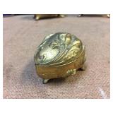 (4) Victorian/Nouveau Cast Metal - Hinged "Casket" Jewelry Boxes - 24K (4) Victorian/Nouveau Cast Metal - Hinged "Casket" Jewelry Boxes - 24K