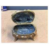 (4) Victorian/Nouveau Cast Metal - Hinged "Casket" Jewelry Boxes - 24K (4) Victorian/Nouveau Cast Metal - Hinged "Casket" Jewelry Boxes - 24K