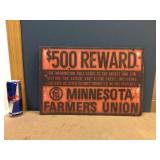Vintage Minnesota Farmers Union Sign - 18 3/8" x 12 1/8" with Provinance! Vintage Minnesota Farmers Union Sign - 18 3/8" x 12 1/8" with Provinance!