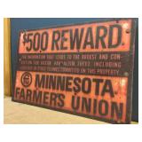Vintage Minnesota Farmers Union Sign - 18 3/8" x 12 1/8" with Provinance! Vintage Minnesota Farmers Union Sign - 18 3/8" x 12 1/8" with Provinance!