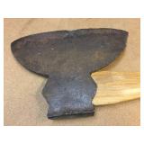 Antique Broad Axe Head - Stamped - with Newer Handle Antique Broad Axe Head - Stamped - with Newer Handle