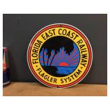 Ande Rooney Porcelain Florida East Coast Railway Sign - 10" Ande Rooney Porcelain Florida East Coast Railway Sign - 10"