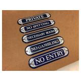 Set of 5 Ande Rooney - Enameled Signs - 10" x 2 1/2" Set of 5 Ande Rooney - Enameled Signs - 10" x 2 1/2"