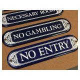 Set of 5 Ande Rooney - Enameled Signs - 10" x 2 1/2" Set of 5 Ande Rooney - Enameled Signs - 10" x 2 1/2"