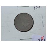 5 U.S. Indian Head Cents - 1862 - 1880 - 1889 - 1893 - 1895 5 U.S. Indian Head Cents - 1862 - 1880 - 1889 - 1893 - 1895