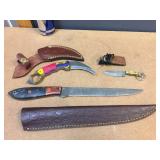 3 Damascus Style Knives 3 Damascus Style Knives