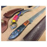 3 Damascus Style Knives 3 Damascus Style Knives