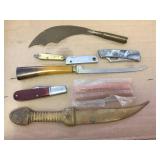 Interesting Group Vintage Knives - Oilstone Sticks Interesting Group Vintage Knives - Oilstone Sticks
