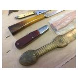 Interesting Group Vintage Knives - Oilstone Sticks Interesting Group Vintage Knives - Oilstone Sticks