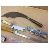 Interesting Group Vintage Knives - Oilstone Sticks Interesting Group Vintage Knives - Oilstone Sticks