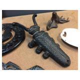 Group Cast Iron - Boot Jack - Trivet - Soap Dish - Hook Group Cast Iron - Boot Jack - Trivet - Soap Dish - Hook
